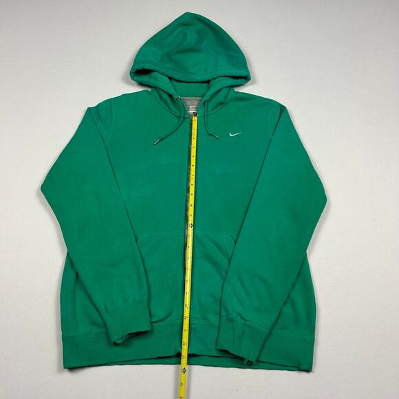 Y2K Nike Green Single Swoosh Zip Up Hoodie - Picture 5 of 7